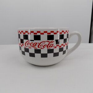 Coca-Cola Checkered Black Red White Ceramic Soup Mug Vintage Gibson 2003